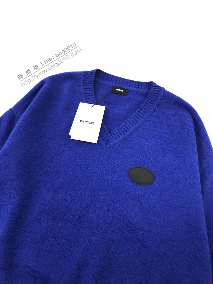 welldone男裝 2020秋冬季最熱單品 大V領老爹毛衣 男女款休閒毛衣  ydi3242
